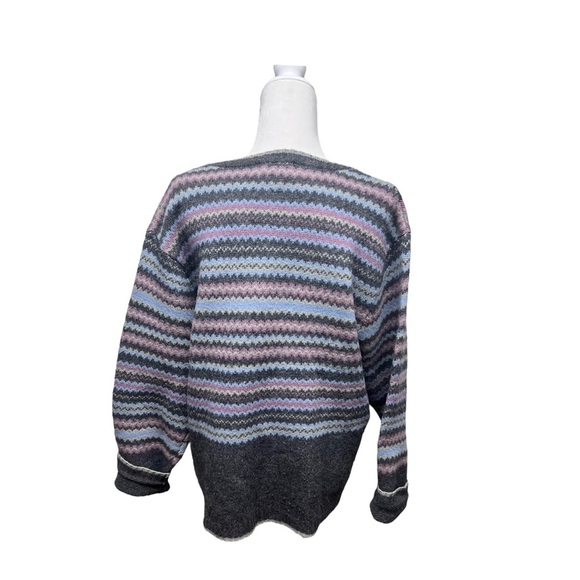 Colorful Grandpa Sweater Lambswool Large - Picture 2 of 3